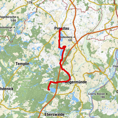 Joachimsthal - Dorfkirche Parlow - Blocksberg - Prenzlau