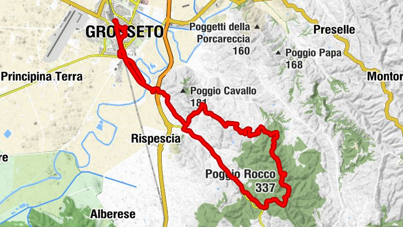 Grosseto - Poggio Campore - Monte Bottigli - Poggio Rocco