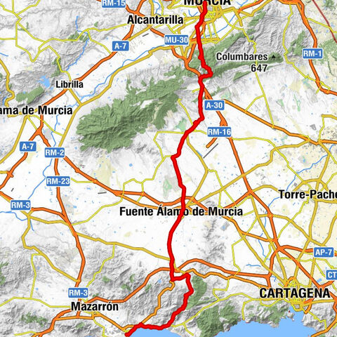 Murcia - Collado de la Cruz - San José - Puerto de Mazarrón