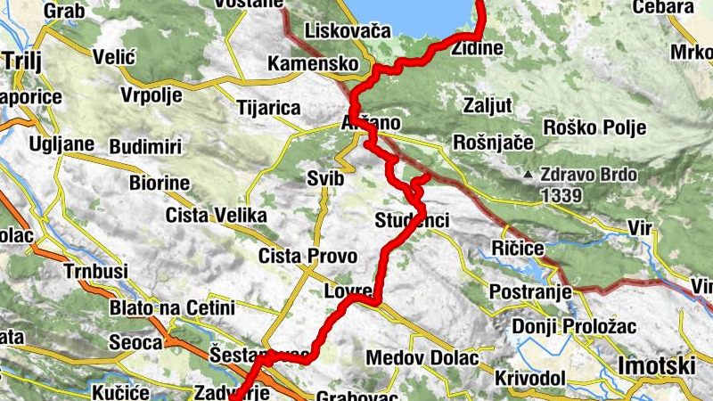 Zadvarje - Kapela Gospe Fatimske - Šestanovac - Grabovica