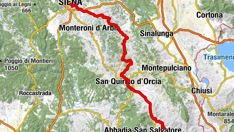 Radicofani - Poggirossi - Poggio della Fornace - Siena