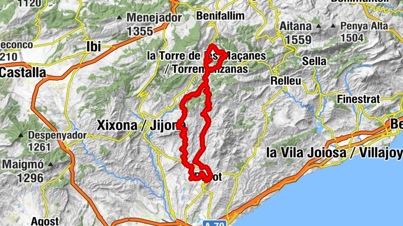 Busot - subida Coves del Canelobre - la Torre de les Maçanes / Torremanzanas - Mont Calvari