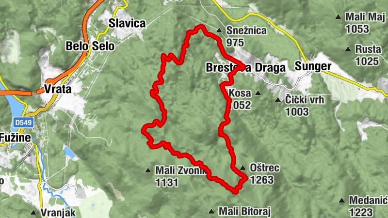 Brestova Draga - Veliki Bitoraj - Sklonište Bitorajka - Velika Slavica