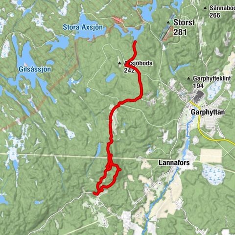 Lekebergs kommun - Svensbodaberget - Suttarboda - Hjulåsfallet