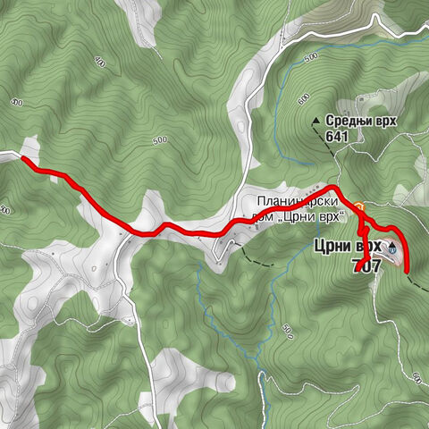 Горње Штипље - Планинарски дом „Црни врх“ - Црни врх