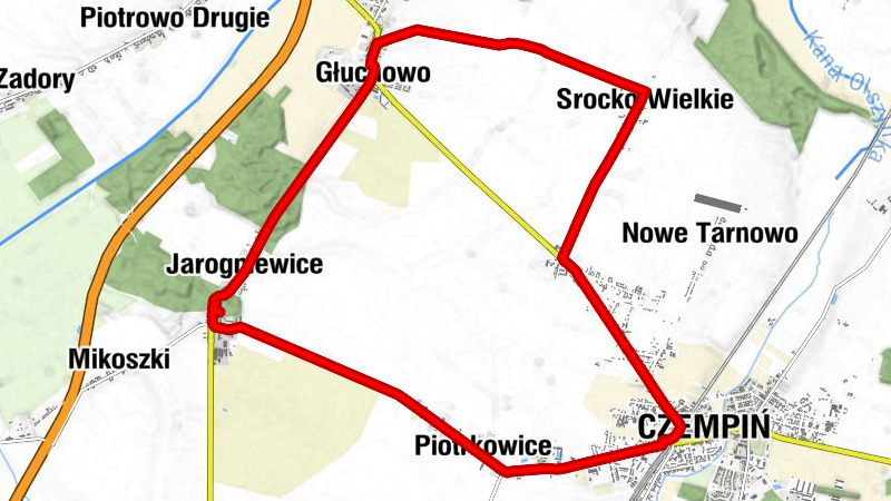 Czempiń - Piotrkowice - Bistro Na Zakręcie - Kościół pw. św. Katarzyny Aleksandryjskiej