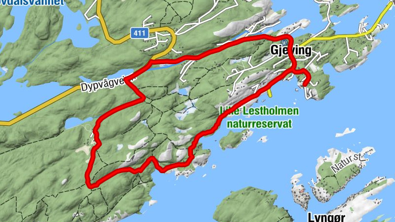 Lyngørporten - Vinterstø - Gjeving - Sandvikdalen