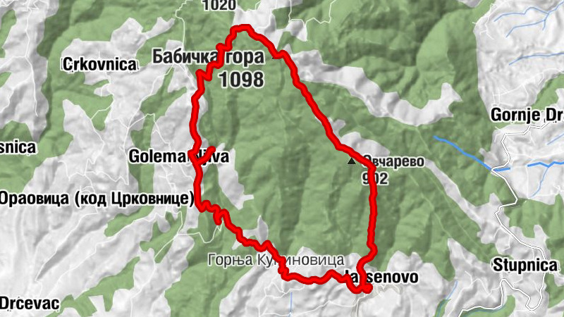 Јарсеново - Овчарево - Бабичка гора - Крива бука