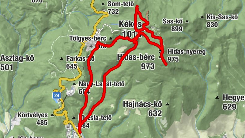 Mátrafüred - Hidas-bérc - Hidas-nyereg - Kékes