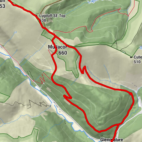 Glenmalure - Mullacor - Lugduff SE Top - Lugduff