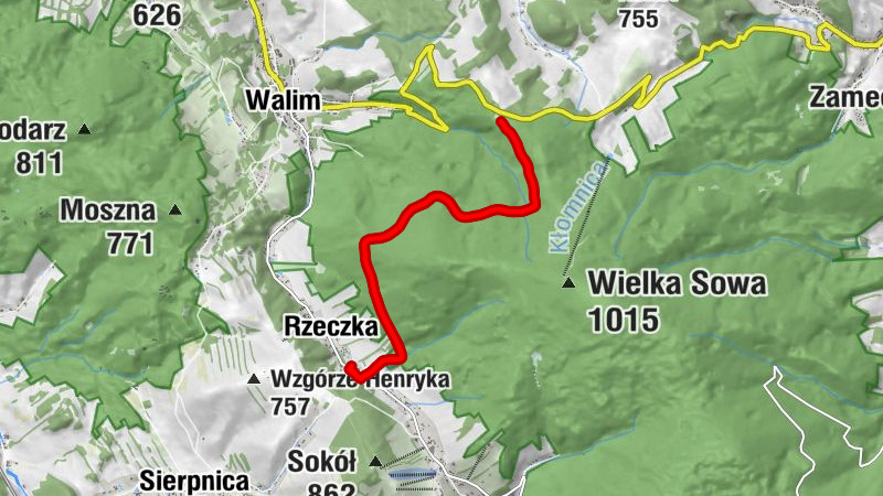 Rzeczka - Jelenia Polana - Przełęcz Walimska