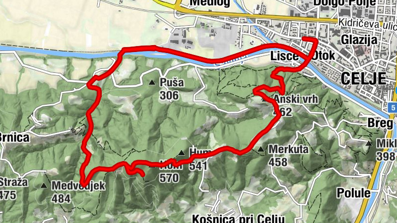 Otok - Celje - Anski vrh - Hom