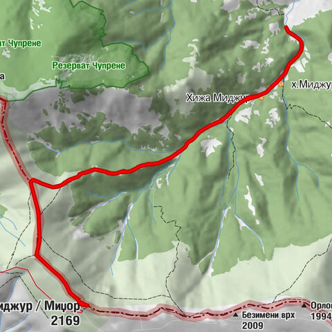 Видин - Хижа Миджур - Миджур / Миџор