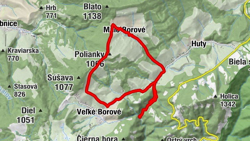 Malé Borové - Novoť - Veľké Borové - Grúň