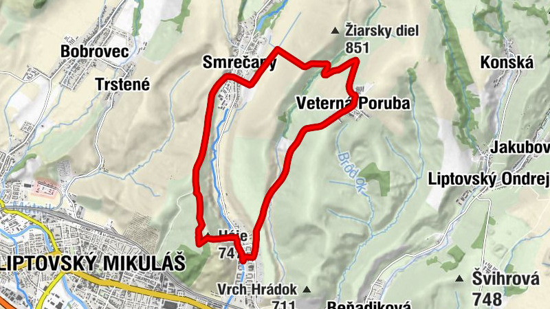 Vitálišovce - Háje - Smrečany - Liptovský Mikuláš