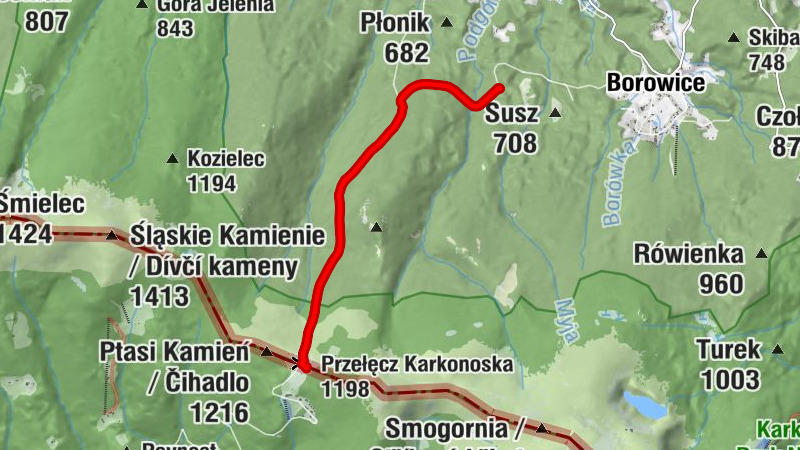 Odrodzenie - Przełęcz Karkonoska - Hotel Špindlerova bouda - Špindlerův Mlýn
