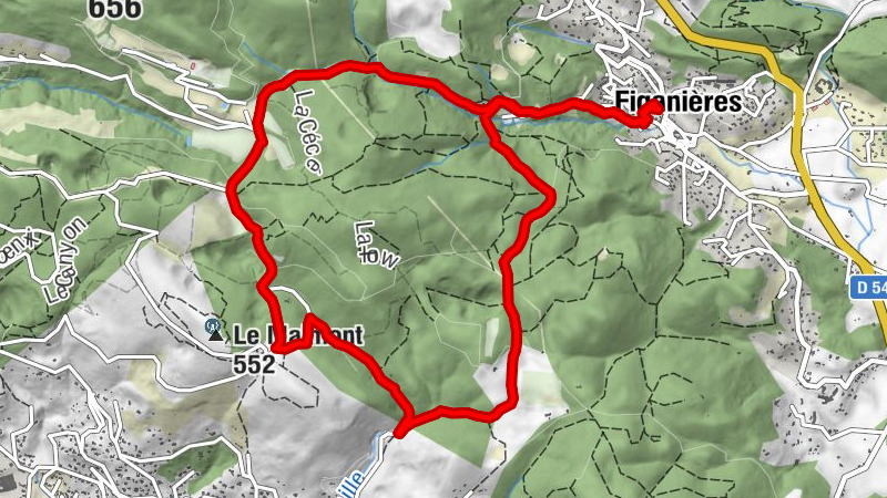 Wanderung Römische Straße – Der Arbousiers-Pfad Runde von Figanières, Provence-Alpes-Côte d'Azur/Frankreich