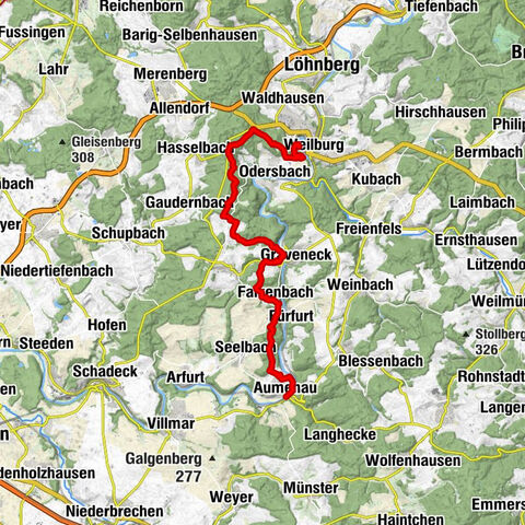 Lahnwanderweg 13e étape Weilburg – Aumenau