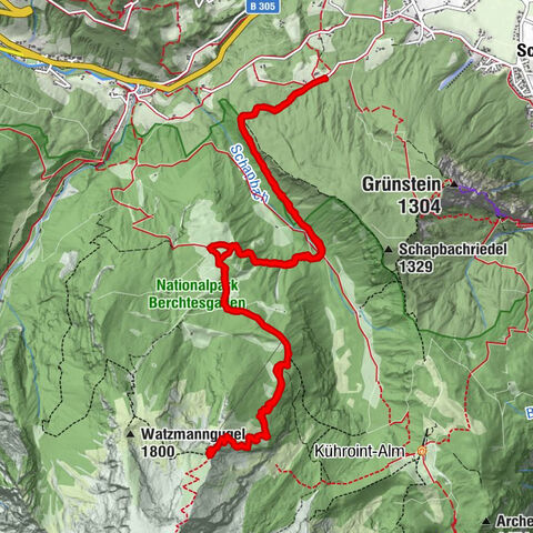 von Schönau am Königssee zum Watzmannhaus und zurück 