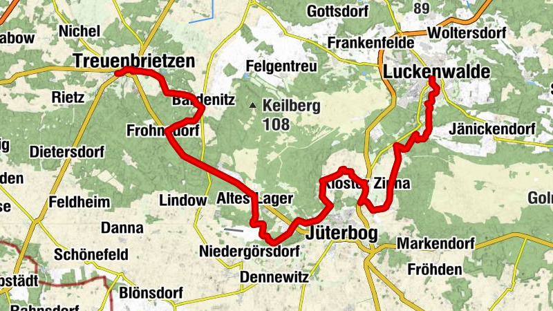 Tour Brandenburg - von Luckenwalde nach Treuenbrietzen