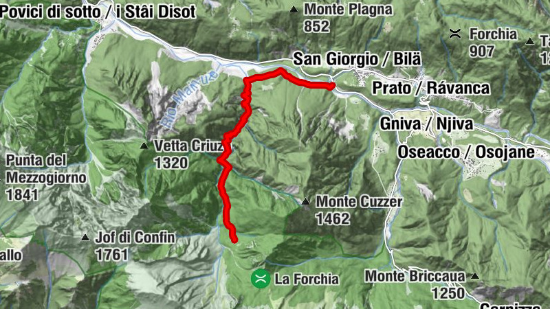 La vallée et la casera de Rio Nero