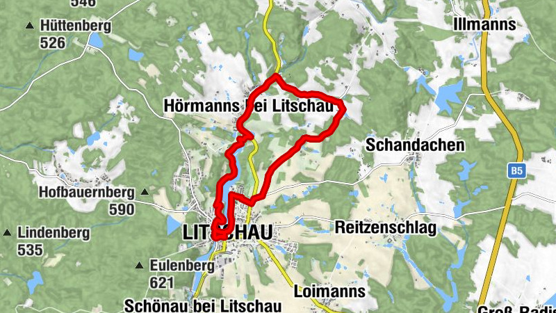 Winter and rain hiking trail