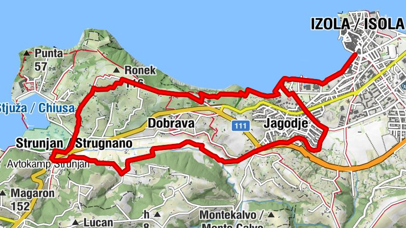 Izola / Isola - Jagodje - Dobrava - Gostilna Strunjan