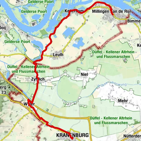 Jakobspilgerweg 3, Etappe 1: Millingen aan de Rijn (NL)—Kranenburg