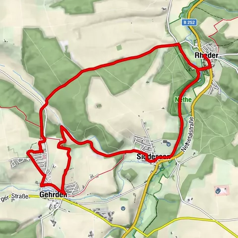 Rundwanderweg Nr. 2  durch das Brakeler Bergland von Rheder über Gehrden und Siddessen zurück nach Rheder