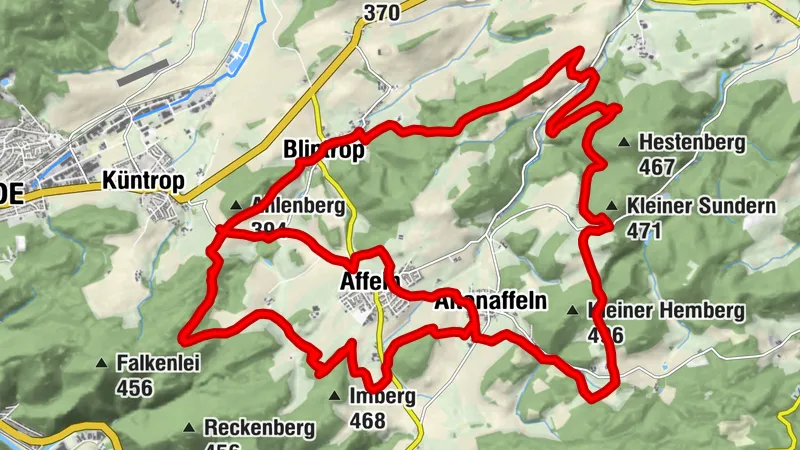 Affelner Rundweg AR1 - bergauf, bergab und schöne Aussichten