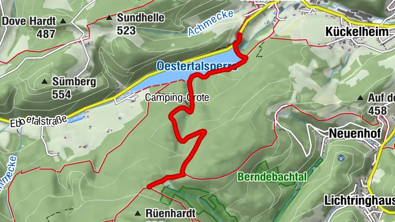Zugangsweg Sauerland-Höhenflug: Von der Östertalsperre zum Sauerland-Höhenflug