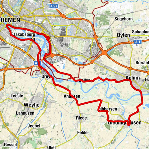 Weser-Radweg Rundtour: Achim-Bremen