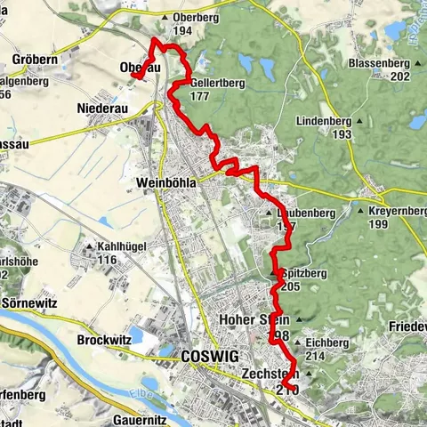 Sächsischer Weinwanderweg - Etappe 4 - Von Radebeul-Zitzschewig nach Oberau