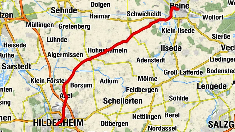 Kulturroute Alternativroute: Etappe 9b Peine - Hildesheim