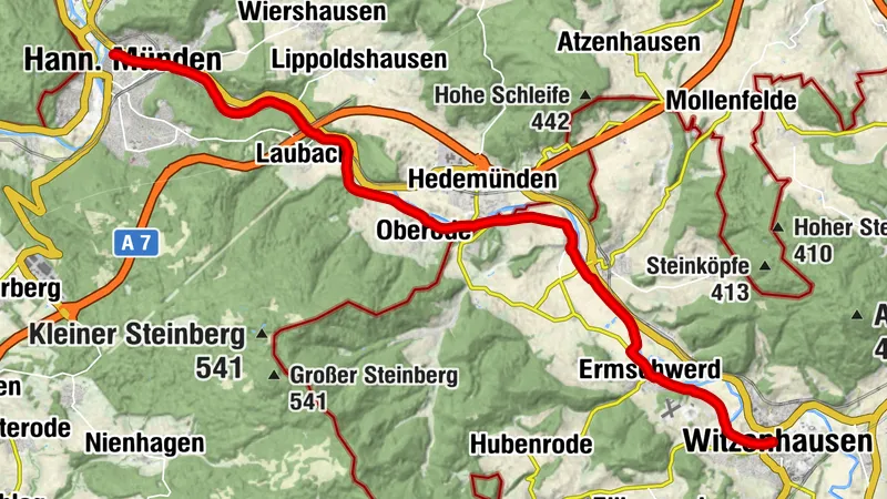 Werratal-Radweg - Abschnitt 6: Von Witzenhausen nach Hann. Münden