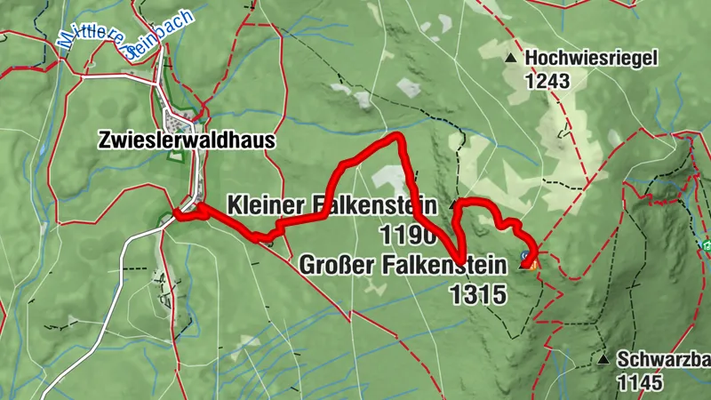 Doppelter Gipfelspurt: Kleiner und Großer Falkenstein über die Wanderlinie Eibe
