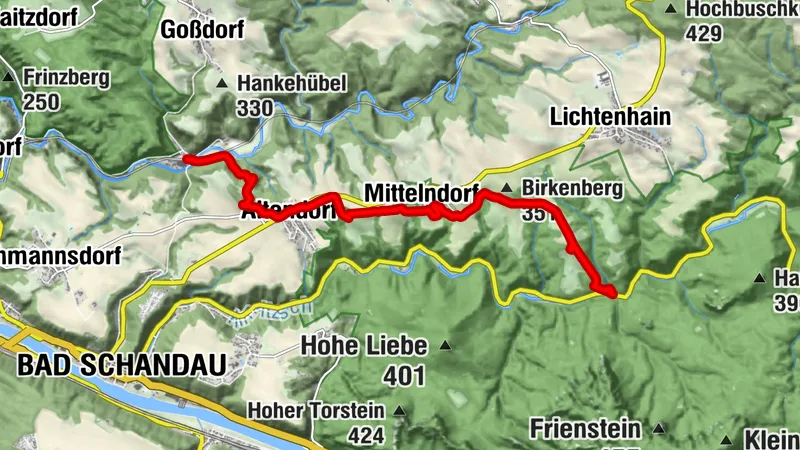 Von Goßdorf über den Panoramaweg zum Beuthenfall ins Kirnitzschtal