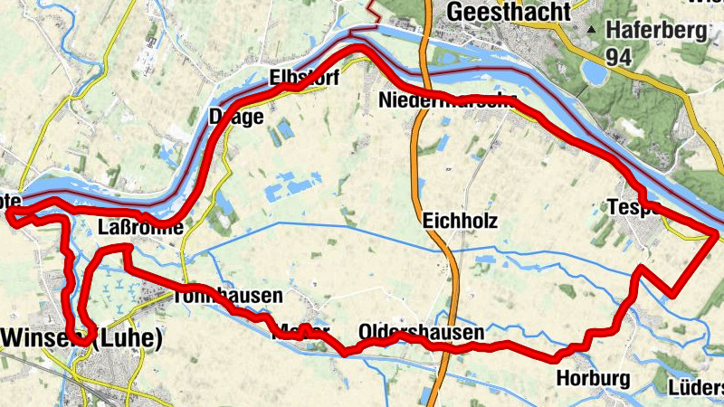 Ringtour 12 - Elbdeichroute - Käse-Kuchen-Tour -