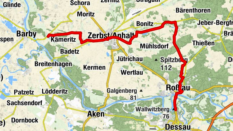 Flämingradweg - Von Walternienburg nach Dessau-Roßlau