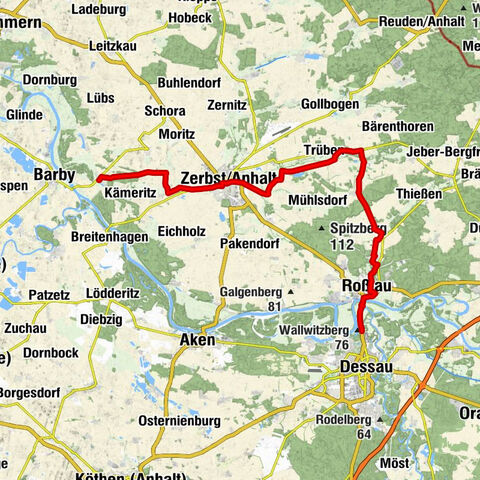 Flämingradweg - Von Walternienburg nach Dessau-Roßlau