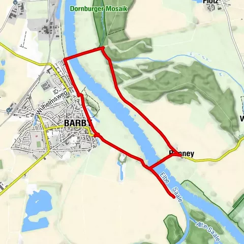 Barby - an beiden Ufern der Elbe und zur Saalemündung
