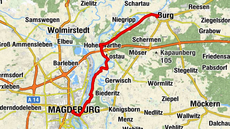 Rad-Rundreise durch die Elbauen | 2. Etappe (Burg)