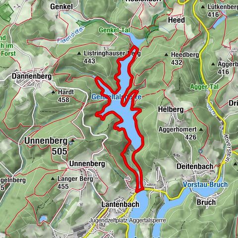 Spazier- und Wanderweg Genkeltalsperre