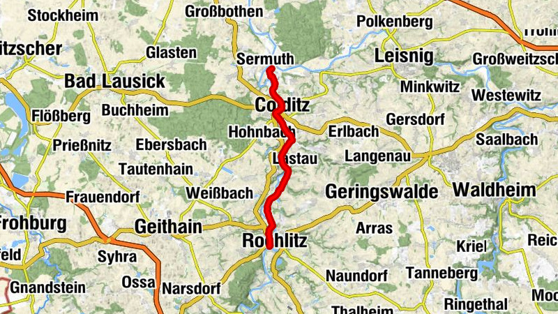 Muldental-Wanderweg Etappe Rochlitz-Colditz