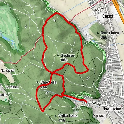Ivanovické kolečko - KOUTY "1", 7,1 km.