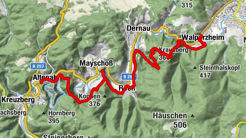 Altenahr über die 5.Etappe des Ahrsteigs von Walporzheim aus