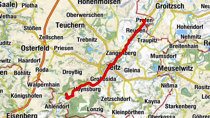 5. Saale-Unstrut: von Profen nach Wetterzeube / NASA