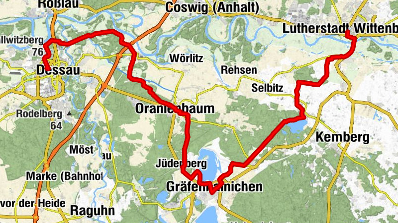 Europaradweg R1: Etappe Dessau-Roßlau-Lutherstadt Wittenberg