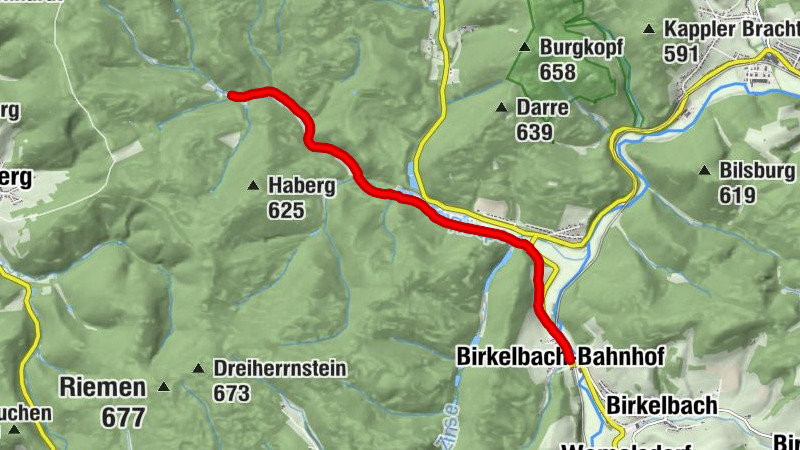 Zugangsweg zum Rothaarsteig von Birkelbach