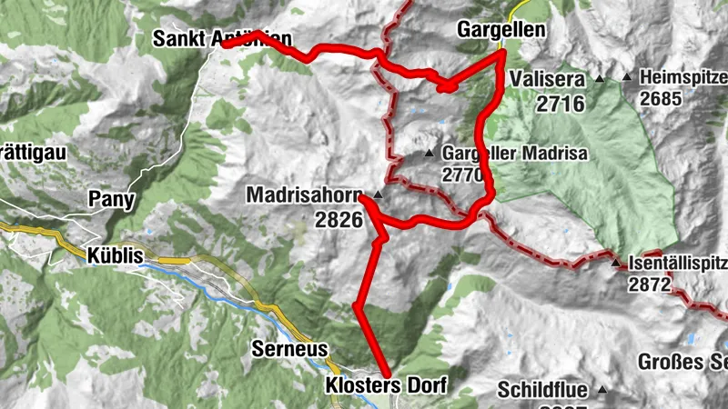 Parcours autour de Madrisa